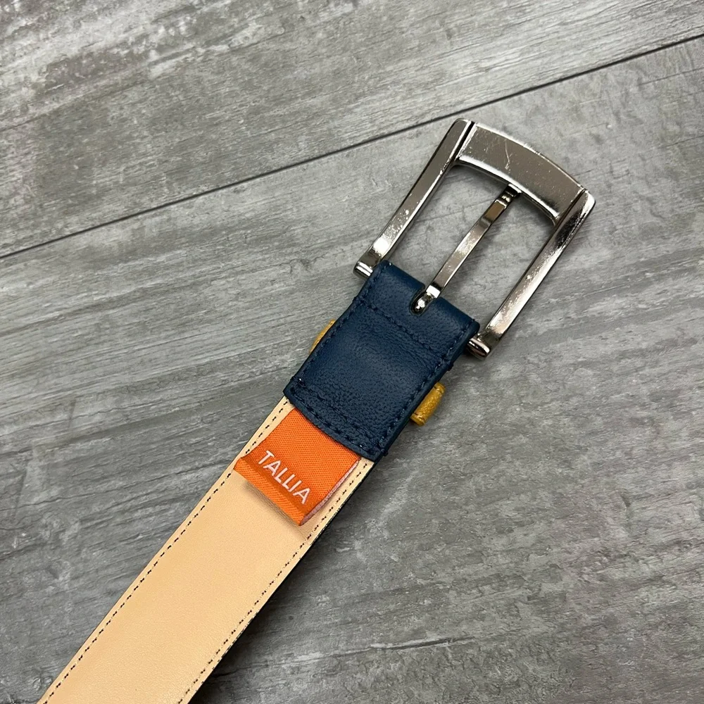Tallia Navy Blue Leather Belt 38 - Picture 3 of 7